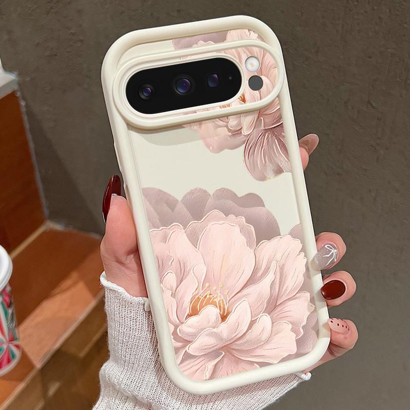 Google Pixel 9 Pro - ピンクの花柄ソフトTPUスマホケース Google Pixel 10 9 8