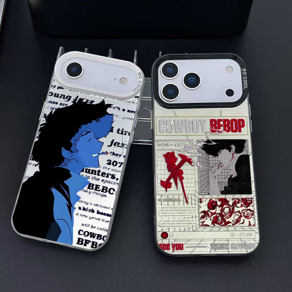 Apple Iphone 15 - C-カウボーイアニメB-ビバップiPhoneケース（iPhone 17、16、15、14、13、12、11 Pro Max対応）エアマットレーザーオーロラ耐衝撃ケース