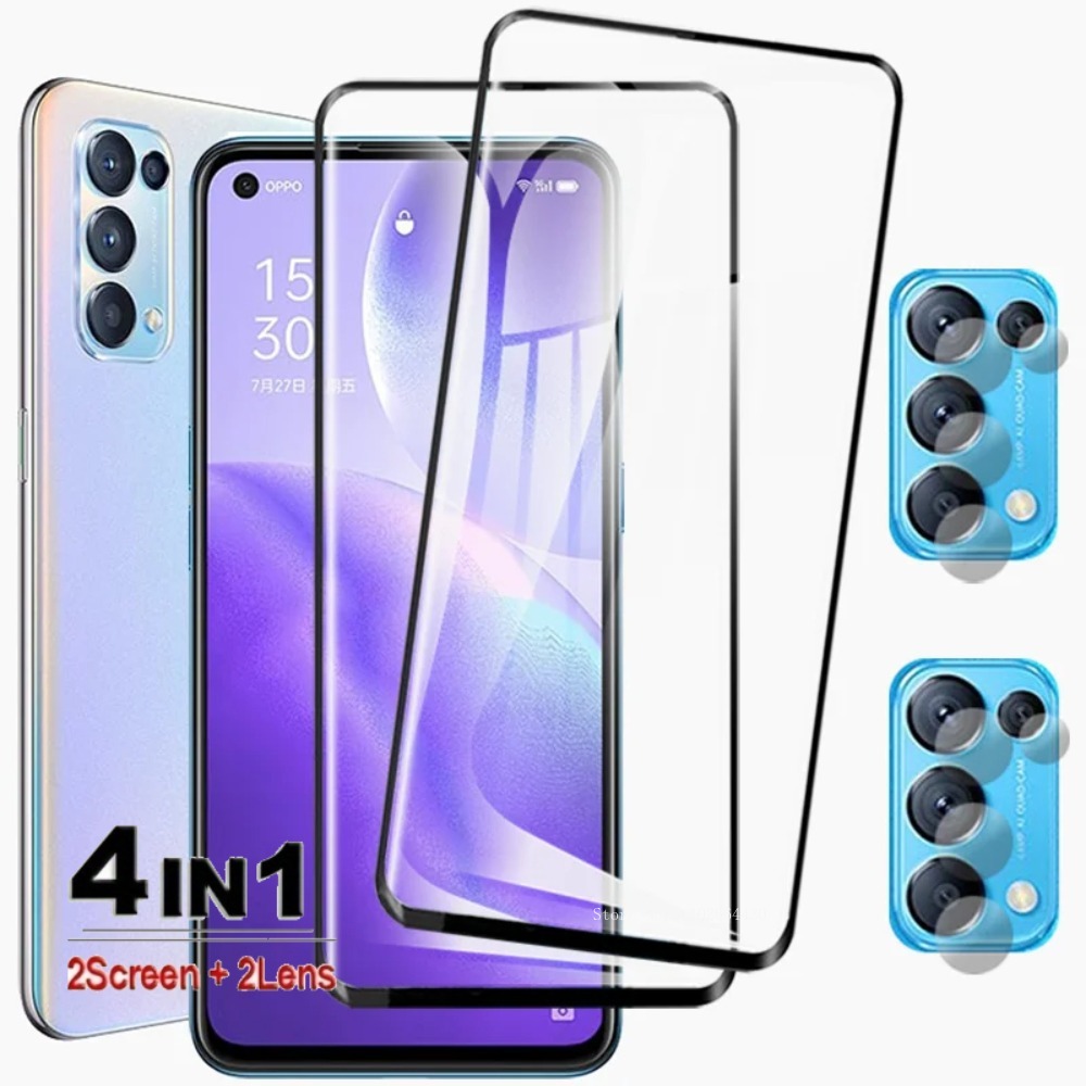 Oppo Find X8 - OPPO Find X3 Neo X5 Lite用4in1フルカバー強化ガラス、カメラレンズスクリーンプロテクター、Reno