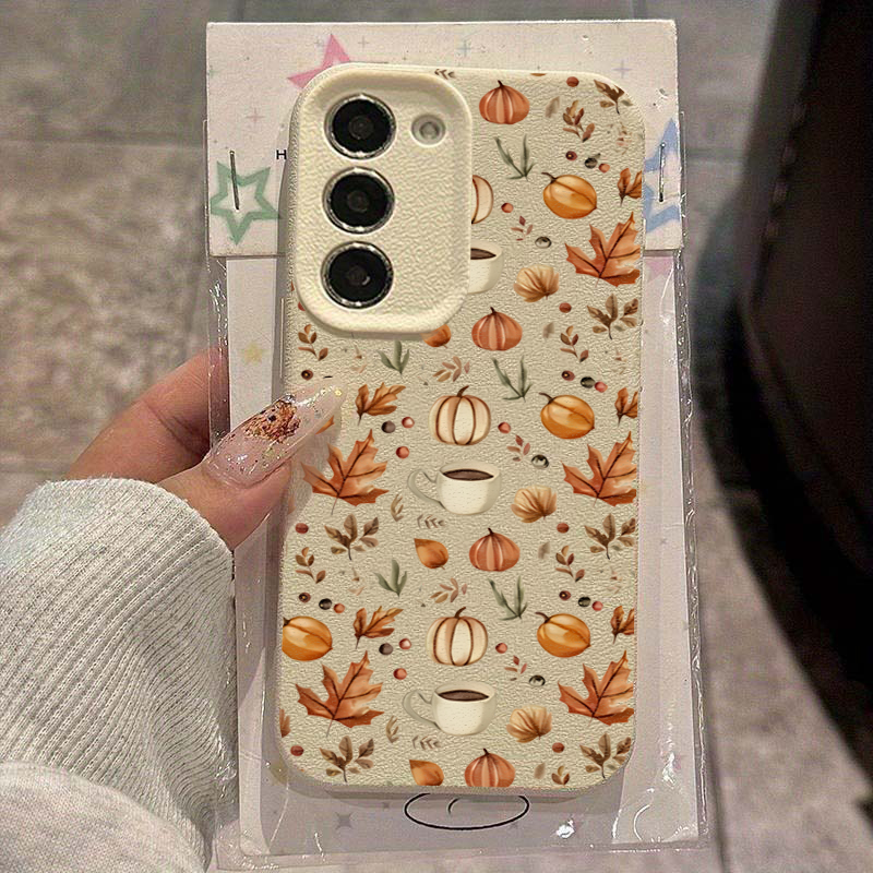 秋のカボチャコーヒーイラストケース Samsung A56ケ - Samsung Galaxy A55 のレビューと価格