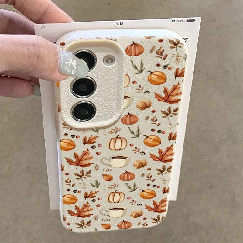 秋のカボチャコーヒーイラストケース Samsung A56ケ - Samsung Galaxy A55 のレビューと価格