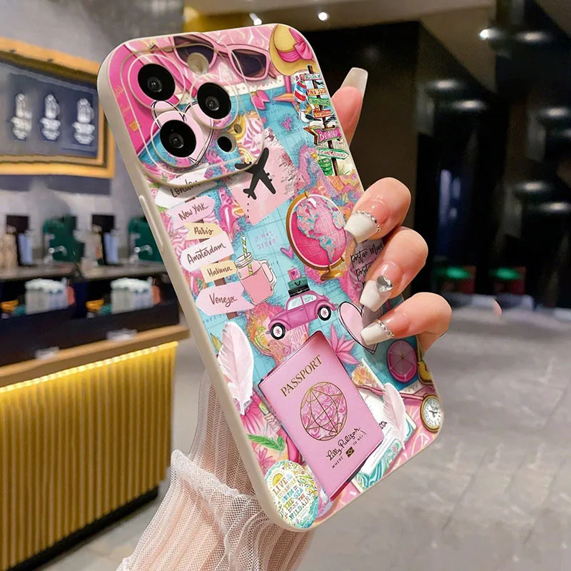 旅行機プリントマットアンチドロップスマホケース iPhone - Apple Iphone 15 のレビューと価格