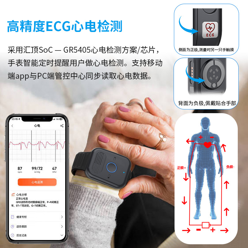高齢者向け5Gカード搭載位置情報腕時計 ECG検出+背景落下 - Fall Detection Watch のレビューと価格