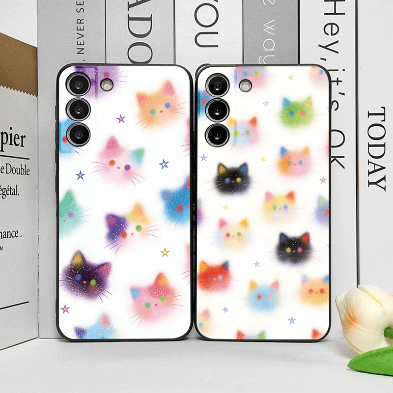 面白い落書きカラフルな猫の頭プリント入りスマホケース Hua - Huawei Nova 12 のレビューと価格