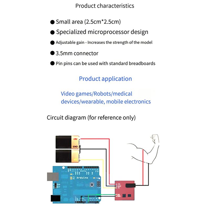 B50B-3X 筋電センサーモジュール EMG 信号収集 A - Muscle Sensor Emg のレビューと価格